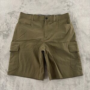 Orvis Tech Cargo Shorts Mens 38 Olive Green Stretch Comfort Pockets 9.75" Inseam